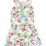 PJ Couture Romper Women M Floral Rose Print Sleeveless Button Front Pajamas NEW White Size M Photo 0