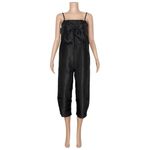 Anthropologie HUTCH x  Satin Bow-Tie Jumpsuit, Black, Small Photo 3