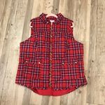 Crown & Ivy ™ Women's Printed plaid Sleeveless Puffer Vest sz XL. Photo 3