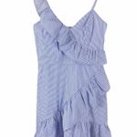 Parker  New York Lollie Mini Dress XS Blue White Stripe Ruffle NWT Photo 3