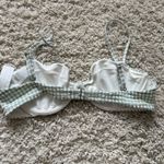 Abercrombie & Fitch  Checkered seersucker green bikini bra top Photo 2