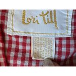 Vintage Lori Till Chambray Tulip Applique Shift Dress Size Medium Blue Photo 5