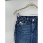 DKNY Jean Women 27 Blue The Cooper Long Slim Straight Denim Distressed Slit Hem Photo 8