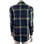 Madewell  Ex-boyfriend Navy‎ and Jade Green Paid Button Front Shirt Photo 3