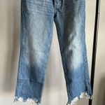 Free People Maggie Dark Wash Mid-Rise Straight Leg Raw Hem Jeans Size 26 NWT Photo 7