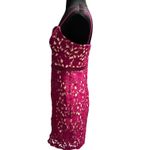 Lulus Giovanni Magenta Lace Sleeveless Sheath Dress Photo 5