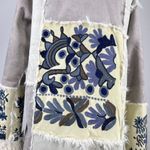 Johnny Was NWOT  Fur & Faux Suede Floral Embroidered Coat Pockets Size S Grey Photo 7