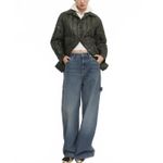 Mango Water-Repellent Quilted Anorak with Shirt Collar Khaki NWT XXS Photo 5