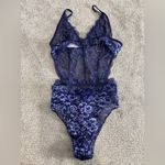 Savage X Fenty Floral Lace Teddy XS Lingerie sexy Blue Photo 3
