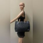 Moschino  Elegant Black Quilted Leather Tote Bag Photo 3