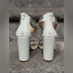 Lulus NEW  Dannah White Suede Rhinestone and Pearl High Heel Sandals Women’s 5.5 Photo 4