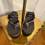 Skechers Black and Pink Adventure Sandals with Criss-Cross Straps Photo 3