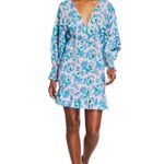 Rhode Resort Anya Smocked Mini Dress Womens Size Medium Blue Photo 1