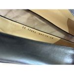 Salvatore Ferragamo Vintage Ferragamo Margaret Black Leather Embroidered Logo Low Pump Heel 10AAA Photo 4