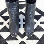 The Last Conspiracy Black Perforated Leather Wedge Open Toe Ankle Boots Size 7 Photo 2