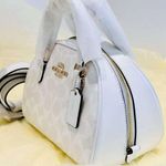 Coach Sydney Satchel In Signature Canvas Chalk/Glacier White NWT CA591. Photo 6
