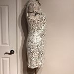 Vintage y2k Fit bodice pencil Sequins Animal Leopard Club wedding shiny nightout Bodycon Style White Size M Photo 2