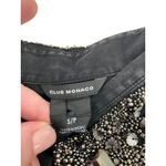 Club Monaco Beaded Collar  Womens Blouse S/P Black Long Sleeve Button-Up Shirt Photo 2