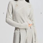 SER.O.YA Fae Distressed Turtleneck Sweater in Silver Size L Photo 3