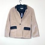 We Wore What  Faux Fur Blazer Ivory and black XS NWT Photo 2