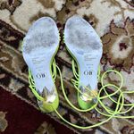 Jennifer Lopez Lime Green Strappy High Heel Sandals Photo 3