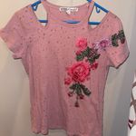 Gypsies & Moondust Pink Floral Embroidered Women's Top size small Y2K Photo 6