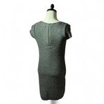 Gray Ribbed Knit Dress Short Sleeve Pockets Casual Comfy Everyday Size L Photo 1