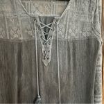 Monoreno  Grey Gauzy Lace Top. Size Small Photo 3