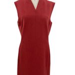 MM.LaFleur M.M. Lafleur‎ The Aditi Dress Tailored Shift Sleeveless Brick Red Size 12 Photo 4