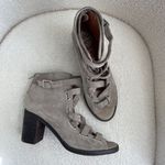 Jeffrey Campbell Salazar Bootie Block Heel Suede Lace Up Taupe 9.5 Photo 9
