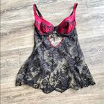 Victoria's Secret Victoria Secret black lace lingerie with red built in underwire bra Photo 4