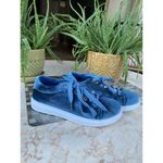 Velvet textile blue fashion sneakers size 7.5 with Pearl womens Photo 3