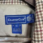 Charter Club  Blazer Womens 14 Brown Houndstooth Preppy Academia Quiet Luxury Photo 1