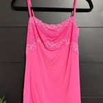 Y2K Hot Pink Slip Cami Tank Top Lace Adjustable Straps Women’s Sz L Vintage EUC Size L Photo 0