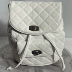 Forever 21  White Quilted Mini Backpack Gold Chain Straps One Size Photo 0