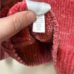 Gap Soft Chenille Sweater Red Cozy Winter V Neck Small Photo 6