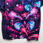 Butterfly Print Women's Short Sleeve Top Size XL Short Sleeve Art to Wear Pink Photo 6
