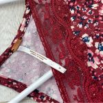 Free People Dress floral lace v neck mini womens Red (medium) sweet talker cute Photo 2
