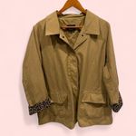 Cute camel tan leopard lined rain jacket Vintage 80’s Photo 3