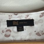 Frye Saltbreeze Combo Ivory/Brown Ruffled V-neckl/cuffs Long Sleeve Blouse M Photo 8