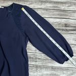 Tea N Rose Women's Blouse Top Shirt Dark Blue M Med Medium Lightweight Lace Thin Photo 12