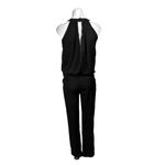 Dance & Marvel Black Sleeveless Halter Neck Work Formal Straight Jumpsuit Size S Photo 2