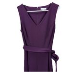 Calvin Klein  Dark Purple Sleeveless V Neck‎ Wide Leg Crop Pocket Jumpsuit Size 8 Photo 5