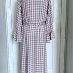 Nordstrom Gingham Long Robe Checkered Wrap Dress XL Ruffle Trim Belted Rayon New Photo 6