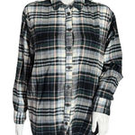 Madewell  Shirt Womens Small Flannel Sunday Shirt‎ Midnight Green Shacket Casual Photo 0