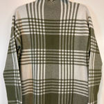 Max Studio  Green & White plaid mock neck long sleeve pullover sweater Women’s XL Photo 0