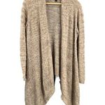 Eileen Fisher  Cardigan Sweater Taupe Draped Hem Baby Alpaca Wool Blend Small Photo 0