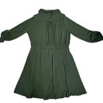 Always Indigo Shirt Dress Olive Green Button Front Belted Long Sleeve Size 1X Photo 9