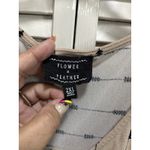 Flower & Feather Tan/Black Arrows Zip Cap Sleeve Blouse Size 2XL Faux Pockets‎ Black Photo 1