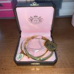 Juicy Couture Retro Love Myself Better than You Green White Gold Bangle Bracelet Photo 2